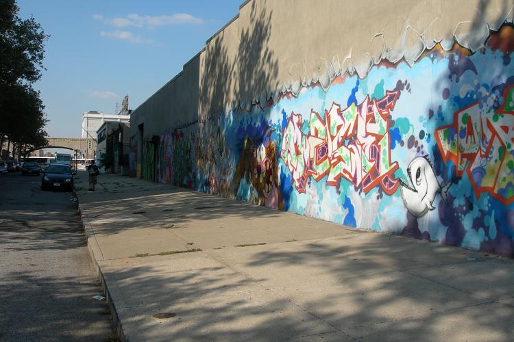 Wall of graffiti in Queens
