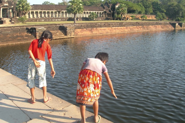 Kids Playing at Angkor Wat