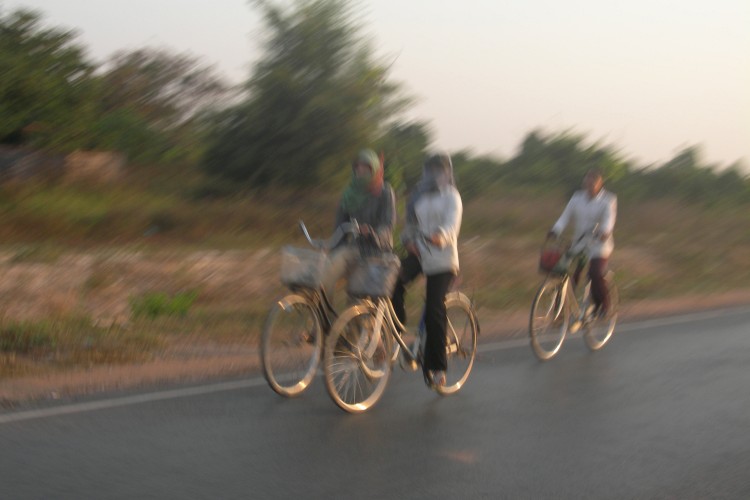 Three Girls on Bikes