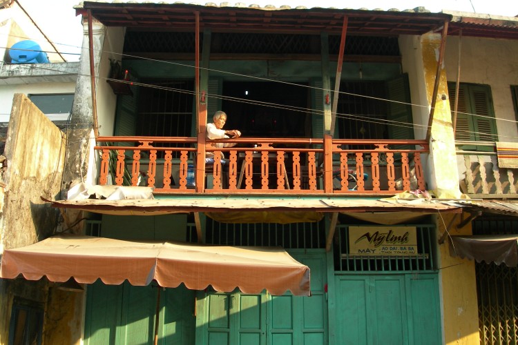Old Man on a Balcony